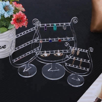 Clear Luxury Makeup Acrylic Rotating Earring Display Stands