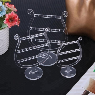 Clear Luxury Makeup Acrylic Rotating Earring Display Stands