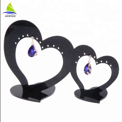 Retail Acrylic Jewelry Display Elegant Double Heart Earring Display Table