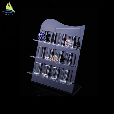 3 Layer Clear Stand Jewelry Showcase Ring Display Acrylic