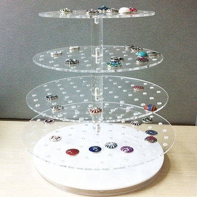 Eco - Friendly Countertop Acrylic Jewelry Holder 3mm Crystal Polishing
