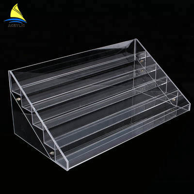 5 Tiers Acrylic Tiered Display Stands Acrylic Stair Step Risers For Hotel