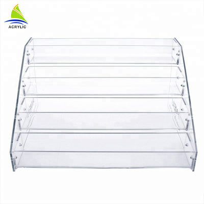 5 Tiers Acrylic Tiered Display Stands Acrylic Stair Step Risers For Hotel