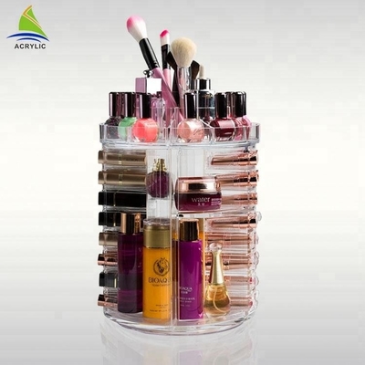 Clear Fashion Acrylic Cosmetic Display Rotating Acrylic Lipstick Organizer