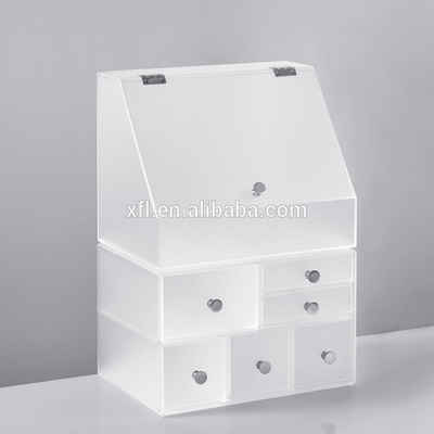 Polygon Acrylic Cosmetic Display Eco - Friendly Acrylic Makeup Storage Box