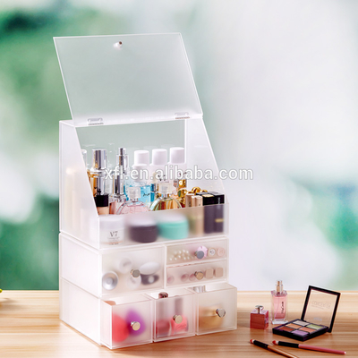 Polygon Acrylic Cosmetic Display Eco - Friendly Acrylic Makeup Storage Box