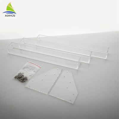 Commercial Clear Thickness Ladder Shape Nail Polish Display Stand OEM Service