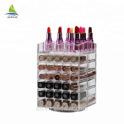 Customized Acrylic Cosmetic Display Clear Lipstick Holder Acrylic Makeup Storage Holder Box