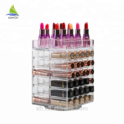 Customized Acrylic Cosmetic Display Clear Lipstick Holder Acrylic Makeup Storage Holder Box