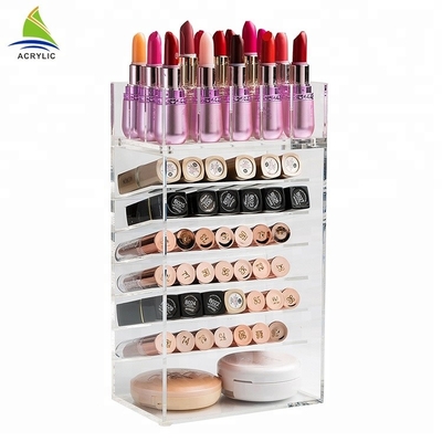 Commercial Acrylic Makeup Lipstick Brush Holder Plexiglass Display Stand