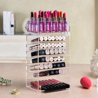Commercial Acrylic Makeup Lipstick Brush Holder Plexiglass Display Stand
