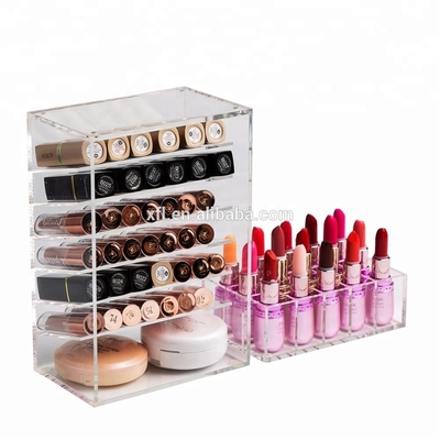 Commercial Acrylic Makeup Lipstick Brush Holder Plexiglass Display Stand