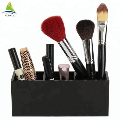 Multi - Functional Acrylic Cosmetic Display Black Acrylic Makeup Brush Organized Holder Stand