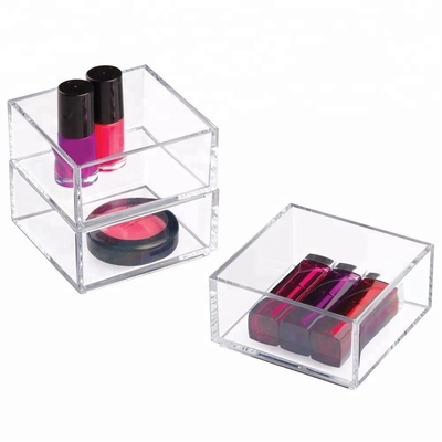 Acrylic Makeup Organizer Acrylic Cosmetic Storage Box Tray CE Certification