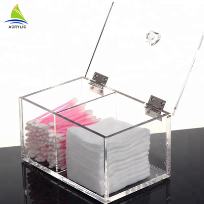 Plastic Acrylic Cosmetic Display Flat Acrylic Makeup Cotton Storage Box