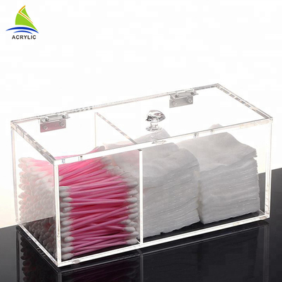 Plastic Acrylic Cosmetic Display Flat Acrylic Makeup Cotton Storage Box