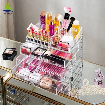 Custom 3 Drawer Clear Acrylic Makeup Organizer