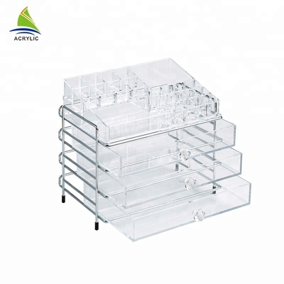 Custom 3 Drawer Clear Acrylic Makeup Organizer