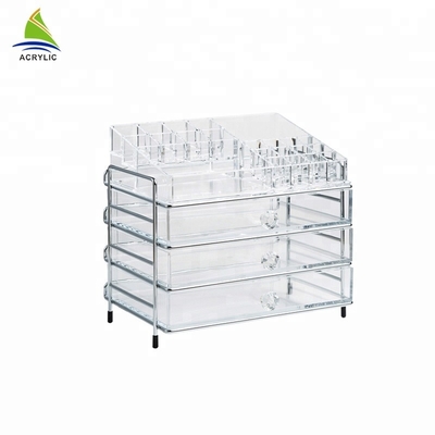 Custom 3 Drawer Clear Acrylic Makeup Organizer