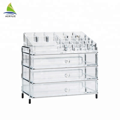 Custom 3 Drawer Clear Acrylic Makeup Organizer
