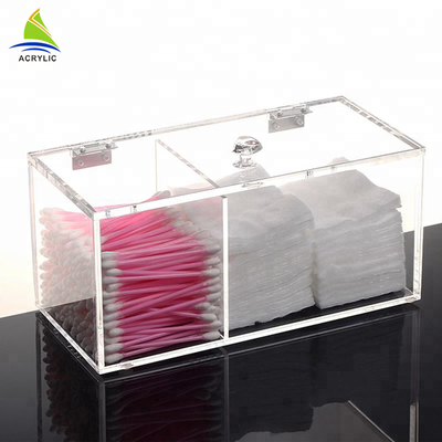 Clear Cotton Pad And Q-Tip Organizer Cotton Acrylic Swab Holder