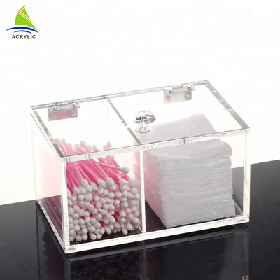 Clear Cotton Pad And Q-Tip Organizer Cotton Acrylic Swab Holder