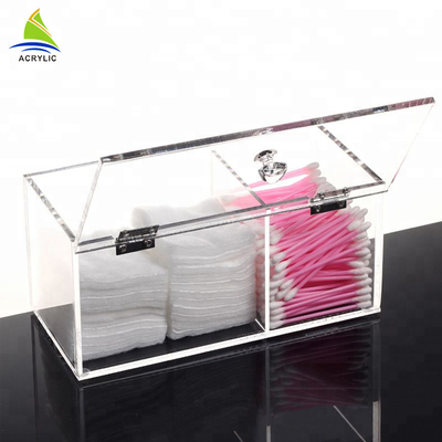 Clear Cotton Pad And Q-Tip Organizer Cotton Acrylic Swab Holder