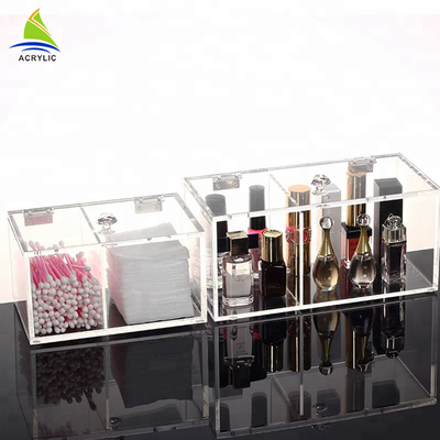 Clear Cotton Pad And Q-Tip Organizer Cotton Acrylic Swab Holder