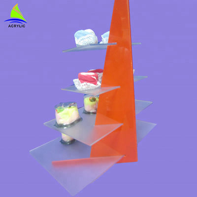 Custom Acrylic Cake Tray Cupcake Stand Customized Thickness CE Certification