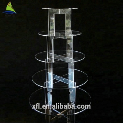 Customized Crystal Acrylic Cake Display Modern Acrylic Wedding Cake Stands