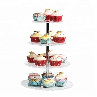 Customized Crystal Acrylic Cake Display Modern Acrylic Wedding Cake Stands