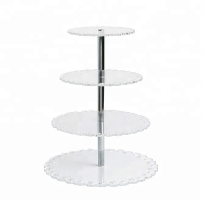 Customized Crystal Acrylic Cake Display Modern Acrylic Wedding Cake Stands