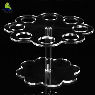 Eco - Friendly  Wedding Acrylic Cake Display Lighted Acrylic Crystal Cake Stand