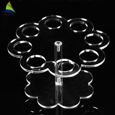 Eco - Friendly  Wedding Acrylic Cake Display Lighted Acrylic Crystal Cake Stand