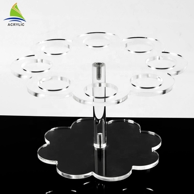 Eco - Friendly  Wedding Acrylic Cake Display Lighted Acrylic Crystal Cake Stand
