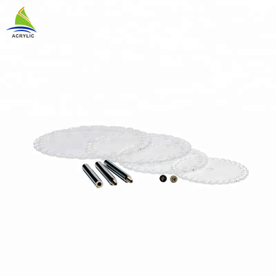 Professional Four Layers Round Acrylic Display Risers Customized Logo