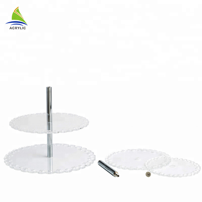 Professional Four Layers Round Acrylic Display Risers Customized Logo