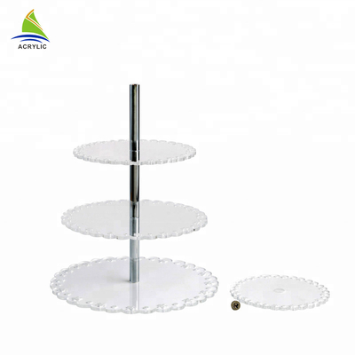 Professional Four Layers Round Acrylic Display Risers Customized Logo