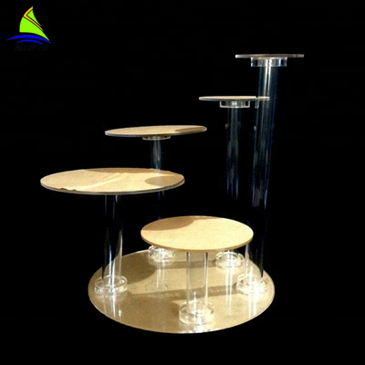 Retail Durable Acrylic Cake Display Round Tablet Display Cupcake Stand Tower