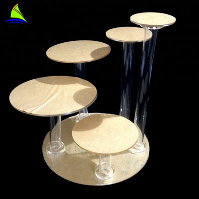 Retail Durable Acrylic Cake Display Round Tablet Display Cupcake Stand Tower