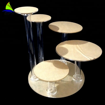 Retail Durable Acrylic Cake Display Round Tablet Display Cupcake Stand Tower
