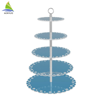 5 - Tier Wedding  Acrylic Cake Display Stand Cupcake Tower Round Shape