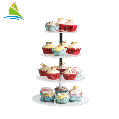 5 - Tier Wedding  Acrylic Cake Display Stand Cupcake Tower Round Shape
