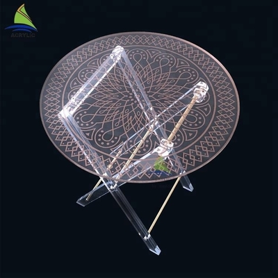 Plexi - Glass Acrylic Dining Table Round Outdoor Garden Acrylic Folding Table