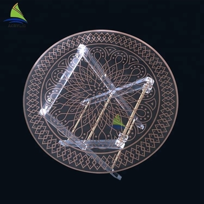 Plexi - Glass Acrylic Dining Table Round Outdoor Garden Acrylic Folding Table