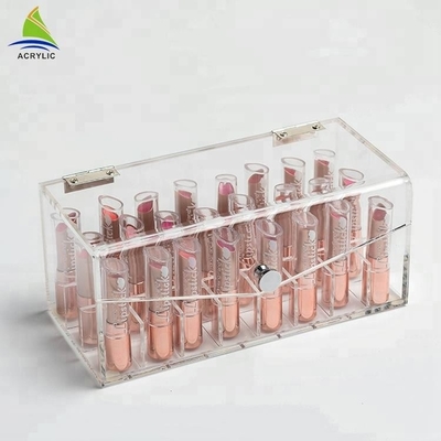 Transparent acrylic makeup lipstick display case make up Organizer
