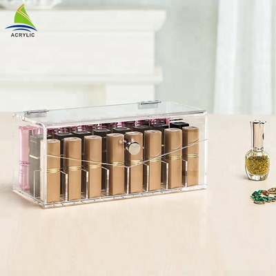 Transparent acrylic makeup lipstick display case make up Organizer