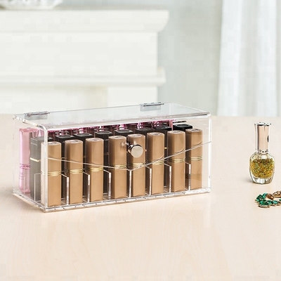 Transparent acrylic makeup lipstick display case make up Organizer
