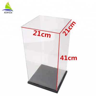 High Gloss Square Acrylic Display Box Luxury Counter Top Decorative Customized Clear Box