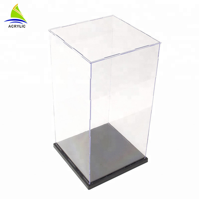 High Gloss Square Acrylic Display Box Luxury Counter Top Decorative Customized Clear Box
